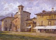 Arturo Ferrari Church and Houses oil